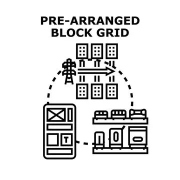 Pre arranged block grid concept illustration Stock Illustration