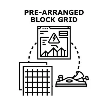 Pre arranged block grid system concept vector イラスト素材