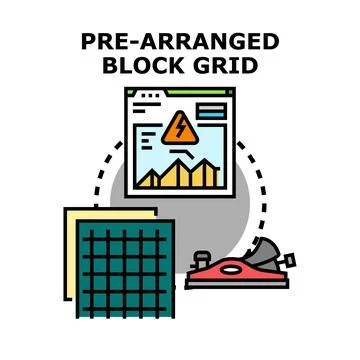 Pre arranged block grid system concept vector Stock Illustration