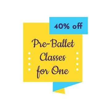 Pre-Ballet classes for one sign at emblem design Stock Illustration