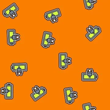 Pre charged vector seamless pattern Illustrazione stock