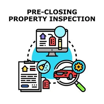 Pre closing property inspection concept illustration Stock Illustration
