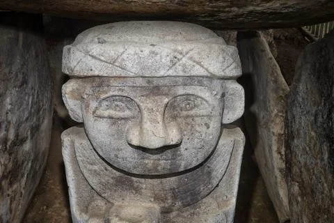 Pre-columbian stone statue Stock Photos