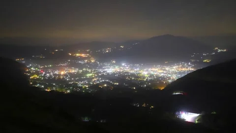 Pre-dawn morning mist in Yufuin (Yufuin, Yufu City, Oita Prefecture) Stock Footage 341952882