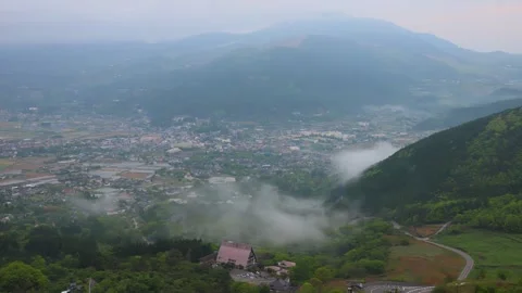 Pre-dawn morning mist in Yufuin (Yufuin, Yufu City, Oita Prefecture) Stock Footage 341952951