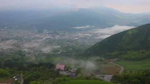 Pre-dawn morning mist in Yufuin (Yufuin, Yufu City, Oita Prefecture) Stock Footage 341953025