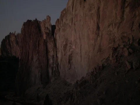 Pre Dawn Smith Rock Red rock wall Video stock 83229901