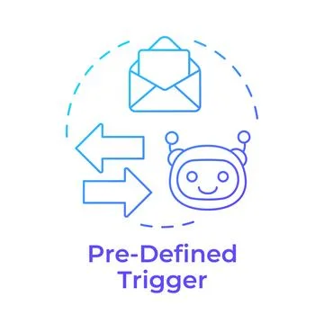 Pre defined trigger blue gradient concept icon Stock Illustration