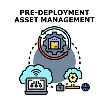 Pre deployment asset management cycle vector illustration Stock Illustration