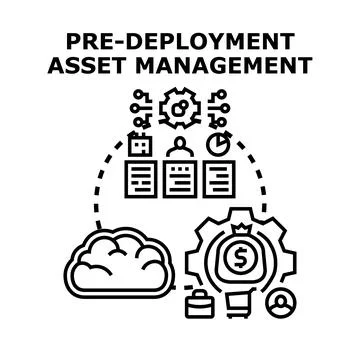 Pre deployment asset management planning and strategy onboarding process Stock Illustration