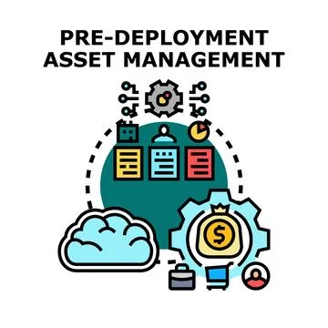 Pre deployment asset management planning and strategy onboarding process Stock Illustration