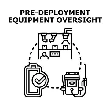 Pre deployment equipment oversight for project preparation Stock Illustration