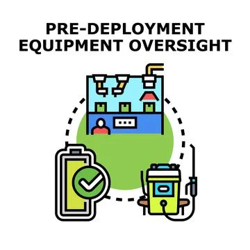 Pre deployment equipment oversight for project preparation Stock Illustration