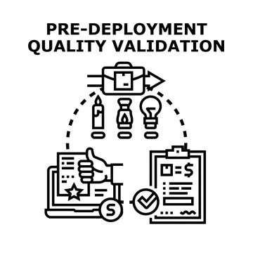 Pre deployment quality validation concept for software development イラスト素材