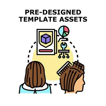 Pre designed template assets for creative development イラスト素材