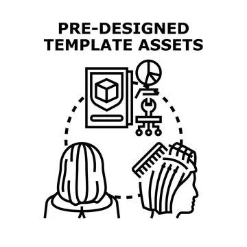 Pre designed template assets for creative development Stock Illustration