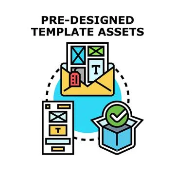 Pre designed template assets for digital solutions Stock Illustration