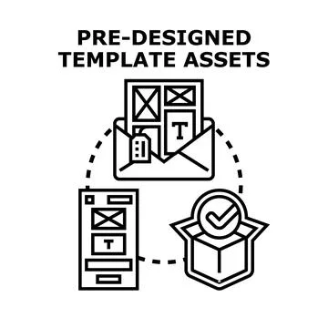 Pre designed template assets for digital solutions Stock Illustration