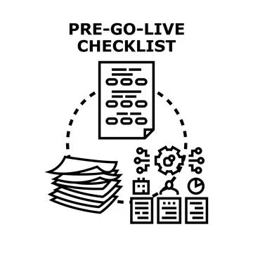 Pre go live checklist preparing project for successful release Stock Illustration