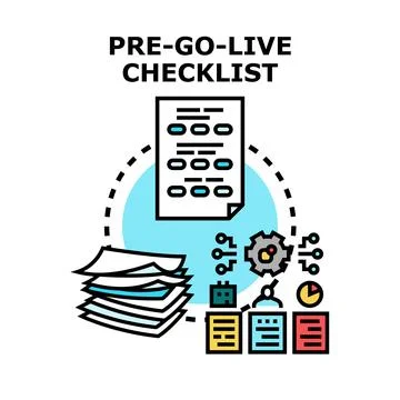 Pre go live checklist preparing project for successful release Stock Illustration