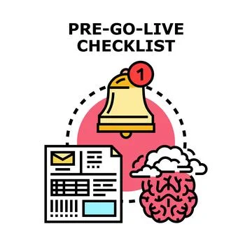 Pre go live checklist vector concept planning before launch Stock Illustration