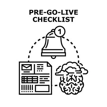 Pre go live checklist vector concept planning before launch Stock Illustration
