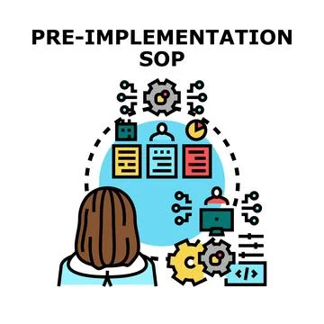 Pre implementation sop concept development planning process Stock Illustration