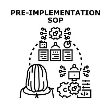 Pre implementation sop concept development planning process 库存插图
