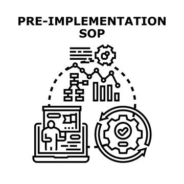 Pre implementation sop concept illustrating process planning Illustrazione stock