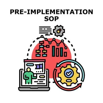 Pre implementation sop concept illustrating process planning Stock Illustration