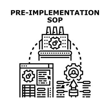 Pre implementation sop standard operating procedure concept vector イラスト素材