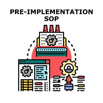 Pre implementation sop standard operating procedure concept vector Stock Illustration