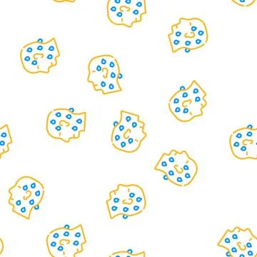 Pre-infarction, cold sweat vector seamless pattern Stock Illustration