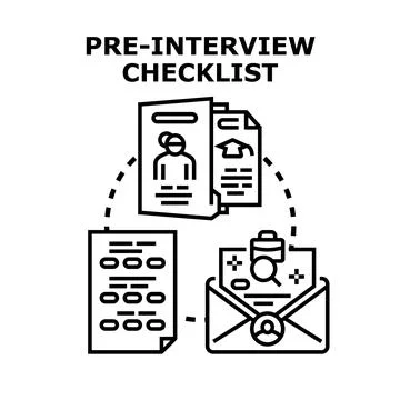 Pre interview checklist preparing for job application 스톡 일러스트