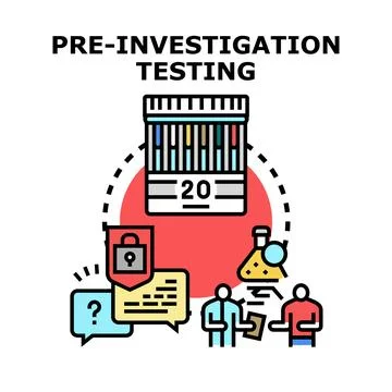 Pre investigation testing for analysis and diagnostics Illustrazione stock