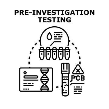 Pre investigation testing for medical analysis concept Stock Illustration