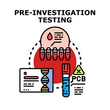Pre investigation testing for medical analysis concept Stock Illustration