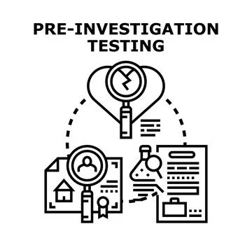 Pre investigation testing process and due diligence concept 스톡 일러스트