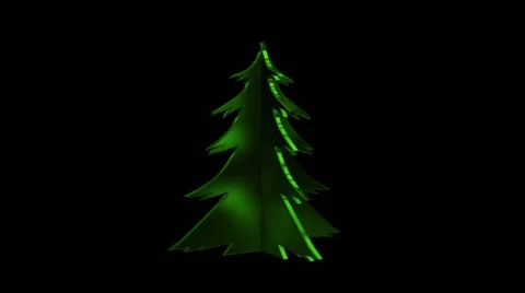 Pre-keyed alpha channel Merry Christmas and New Year Tree Stock Footage 55652529