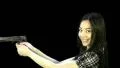 Pre keyed green screen Happy Asian female undercover cop - 1 HD 影片