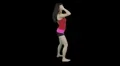 Pre-keyed Slow motion chinese girl dancing and moving for fitness - 3 HD Footage