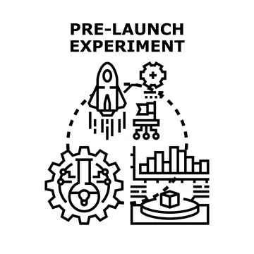 Pre launch experiment concept for product development starting Stock-Illustration