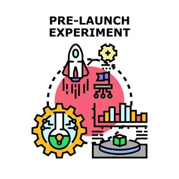Pre launch experiment concept for product development starting Иллюстрация