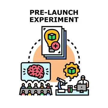 Pre launch experiment developing product idea and strategy Stock Illustration