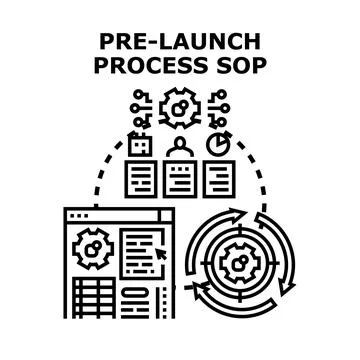 Pre launch process sop project development cycle Stock Illustration
