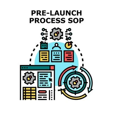 Pre launch process sop project development cycle 스톡 일러스트