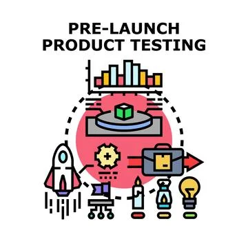 Pre launch product testing for innovative development Stock Illustration