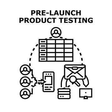 Pre launch product testing process vector concept Stock Illustration
