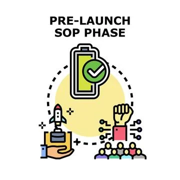Pre launch sop phase business development startup 库存插图