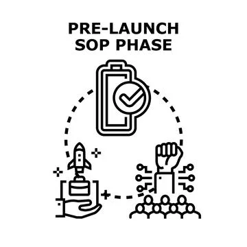 Pre launch sop phase business development startup Stock Illustration
